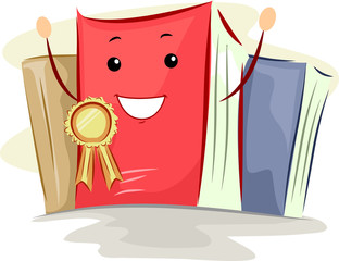 Book Mascot Best Seller Ribbon