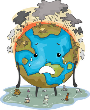 Earth Mascot Environmental Damage