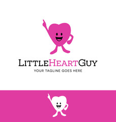 logo of a cute heart shaped character for business, organization or website