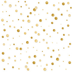 Seamless scattered shiny golden  glitter polka dot  pattern