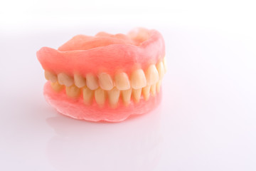 full denture on white background