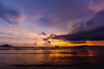 sunset over Ao Nang Beach, Krabi, Thailand