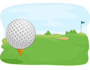 Golf Course Ball Close Up