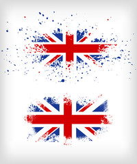 Fototapeta premium Grunge British ink splattered flag vectors