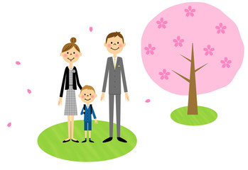 入学式イメージ　桜（小学生男の子）