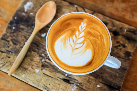 Coffee cup latte art