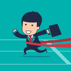 cartoon businessman winner