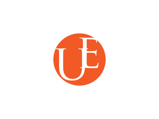 Obraz premium Double UE letter logo