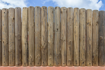 élément de clôture bois brise-vue en semi-rondins 