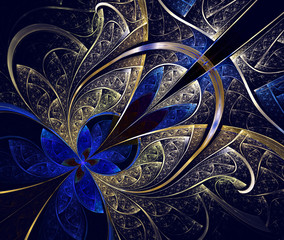 Multicolored symmetrical fractal pattern as flower