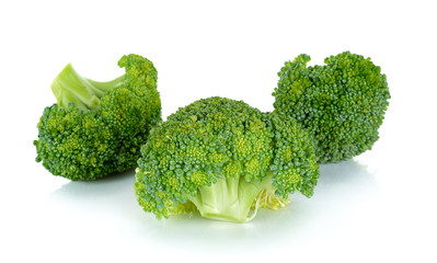 Fresh broccoli isolated on the white background