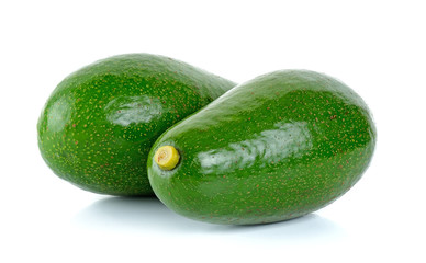 Green avocado isolated on the white background