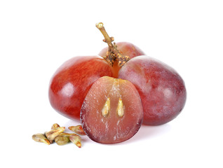 Red grape isolated on the white background