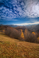 Autumn scenery in remote rural area in Transylvania