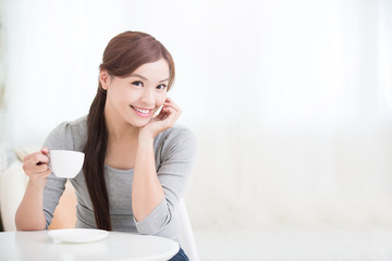 woman drink coffee or tea