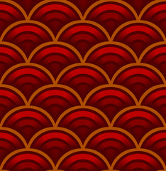 Seigaiha wave seamless pattern. Traditional Chinese and Japanese ancient ornament. Vector illustration.