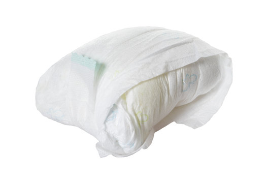 full diaper / full diaper of a baby isolated over a white background