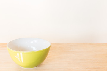 Empty Bowl on rustic wooden background