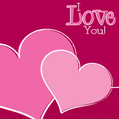 Bright hand drawn Valentine's Day card in vector format.
