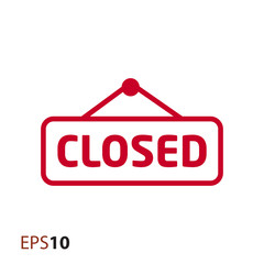 Closed door label icon for web and mobile