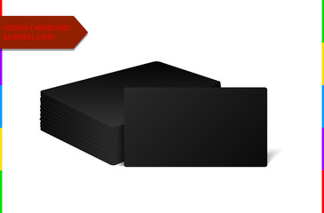 Stack of empty blank blank design cardboard texture business card. Pile of line card template presentation. Vector illustration