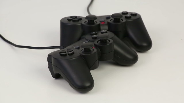 Gamepads on a white background