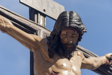 Obraz premium Muerte de Jesús en la cruz, hermandad de los estudiantes, semana santa de Sevilla