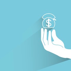 hand holding money purse