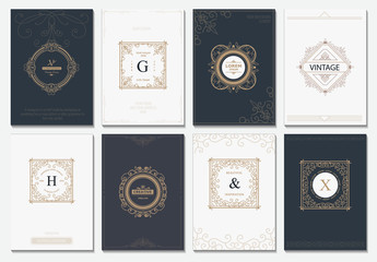 Monogram vector creative cards
