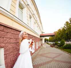 Fototapeta premium portrait of a beautiful blonde bride