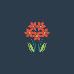 bush flower icon. Vector illustration