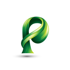 Modern Natural Letter P Logo