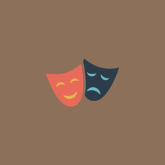 Theater icon with happy and sad masks