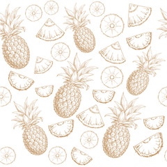 seamless pattern a pineapple
