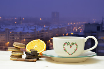 Cup of Tea and Chocolate Cookies