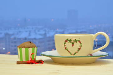 Wintry Tea with Chocolate Muffin