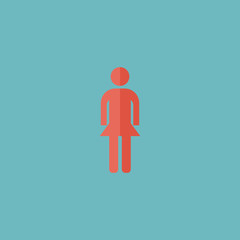 Simple vector woman icon on  background
