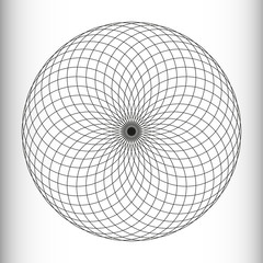 Monochrome elegant pattern. Black and white geometric circular pattern.