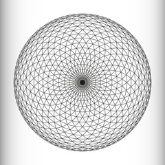 Monochrome elegant pattern. Black and white geometric circular pattern.