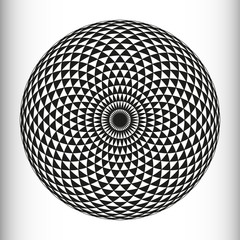 Monochrome elegant pattern. Black and white geometric circular pattern.