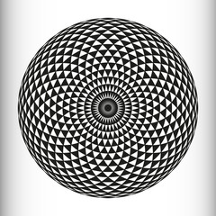 Monochrome elegant pattern. Black and white geometric circular pattern.