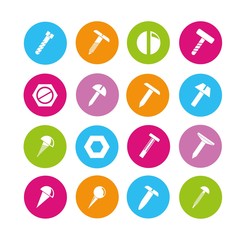bolt icons, nail icons