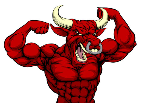 recommend clip art: Hard Bull Sports Mascot