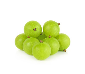 Indian gooseberries on white background