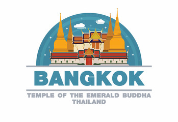 Obraz premium Temple of the emerald Buddha in Bangkok,Thailand Logo symbol