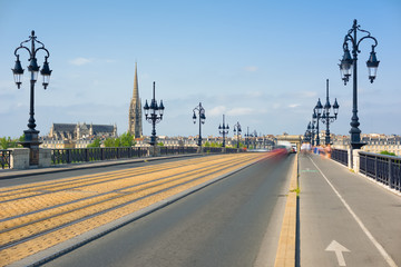 View from the old bridge in Bordeaux