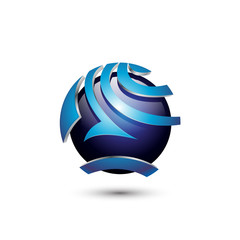 Abstract 3D Sphere Consulting Logo