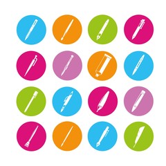 pen and writing tool icons, stationery icons