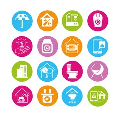 smart home icons, home automation system icons