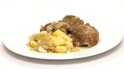 Tasty Pork cheeks with potatoes